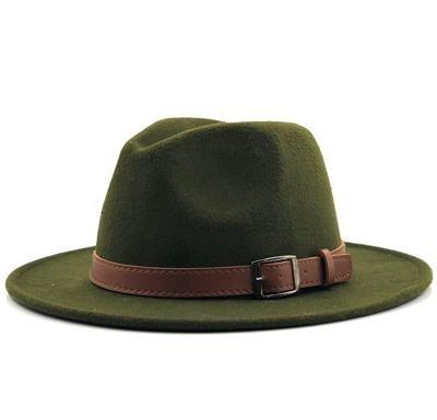 dope hats store unisex army green fedora with leather band