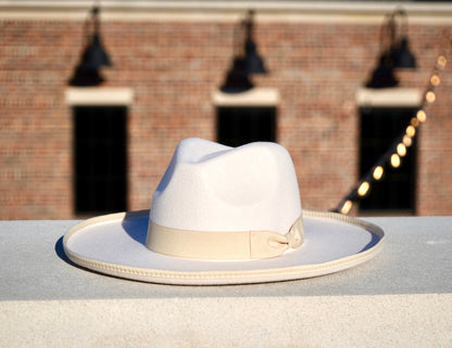 Dallas Pencil Brim Fedora - Off White