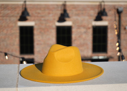 Atlanta Wide Brim Fedora - Yellow