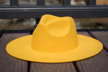 Atlanta Wide Brim Fedora - Yellow